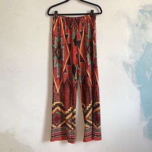 LAST CHANCE Aztec Print Wide Leg Pants